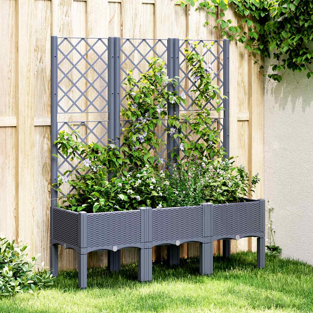 Vidaxx plantekasse med espalier 120x40x142 cm polypropylen blå-grå