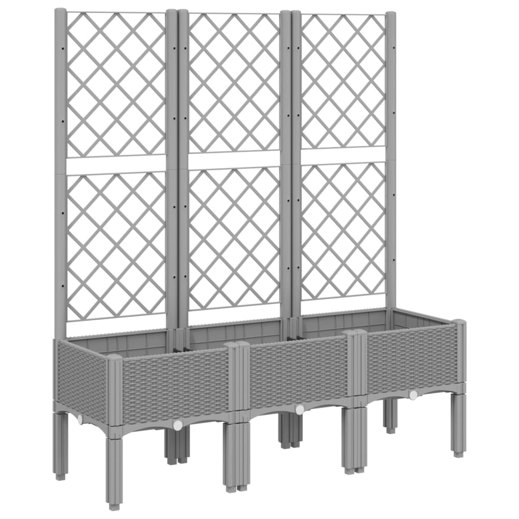Vidaxx plantekasse med espalier 120x40x142 cm polypropylen lysegrå