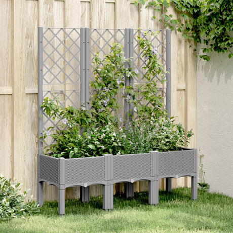 Vidaxx plantekasse med espalier 120x40x142 cm polypropylen lysegrå