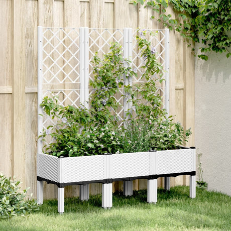 Vidaxx plantekasse med espalier 120x40x142 cm polypropylen hvid