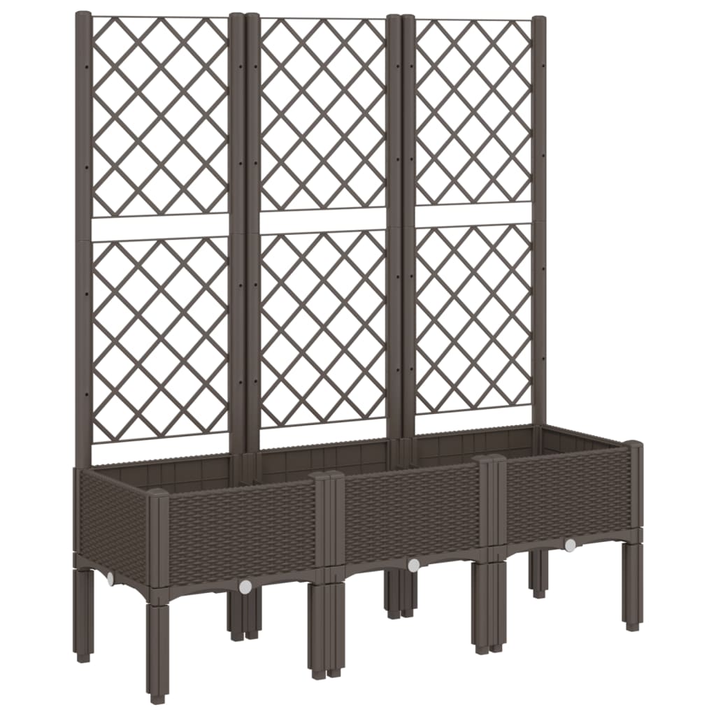 Vidaxx plantekasse med espalier 120x40x142 cm polypropylen brun