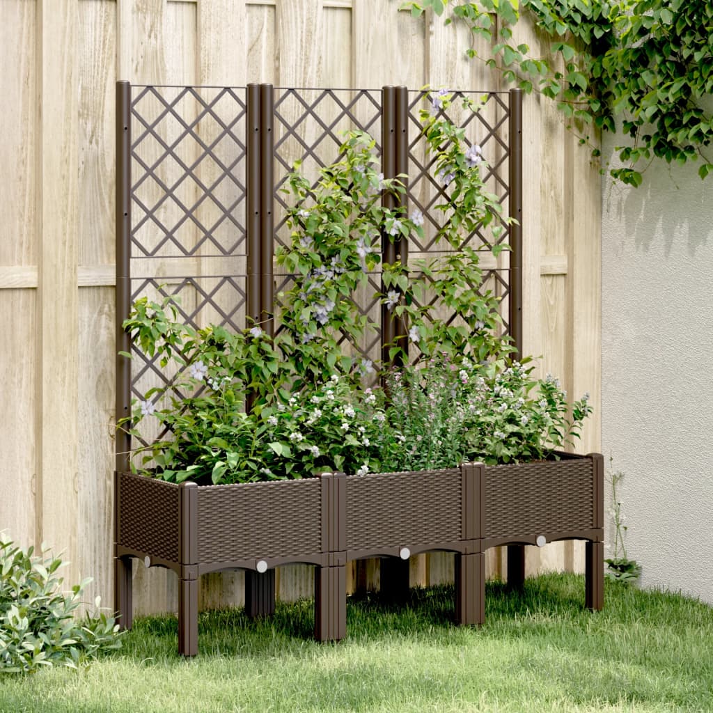 Vidaxx plantekasse med espalier 120x40x142 cm polypropylen brun