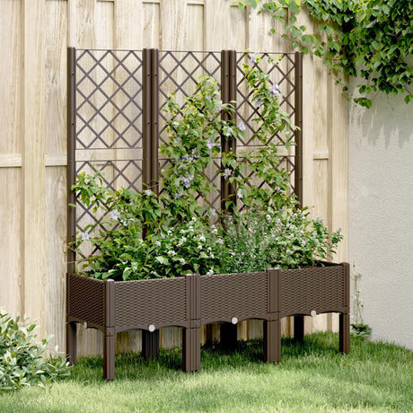 Vidaxx plantekasse med espalier 120x40x142 cm polypropylen brun