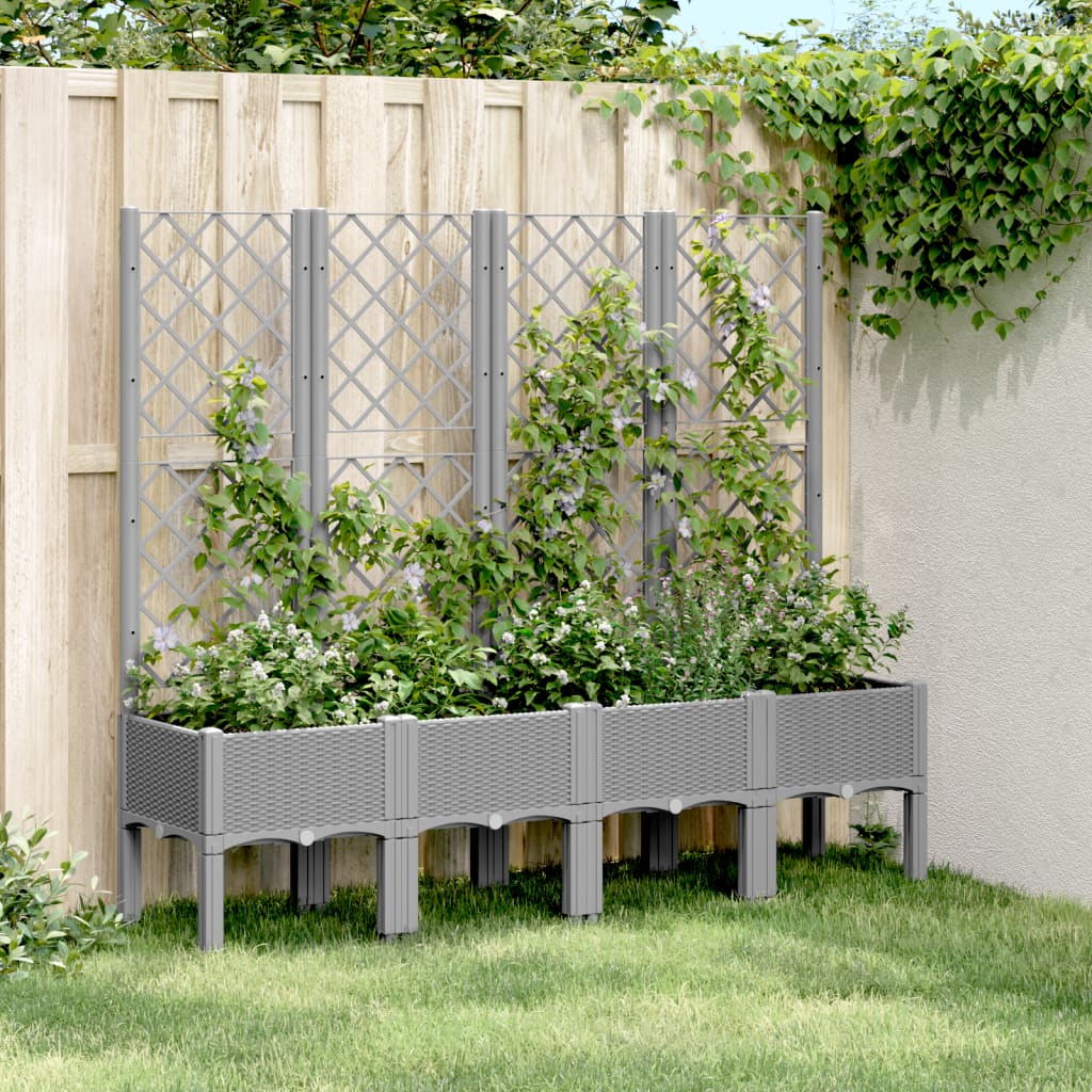 Vidaxx plantekasse med espalier 160x40x142 cm polypropylen lysegrå
