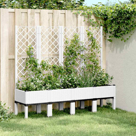 Vidaxx plantekasse med espalier 160x40x142 cm polypropylen hvid