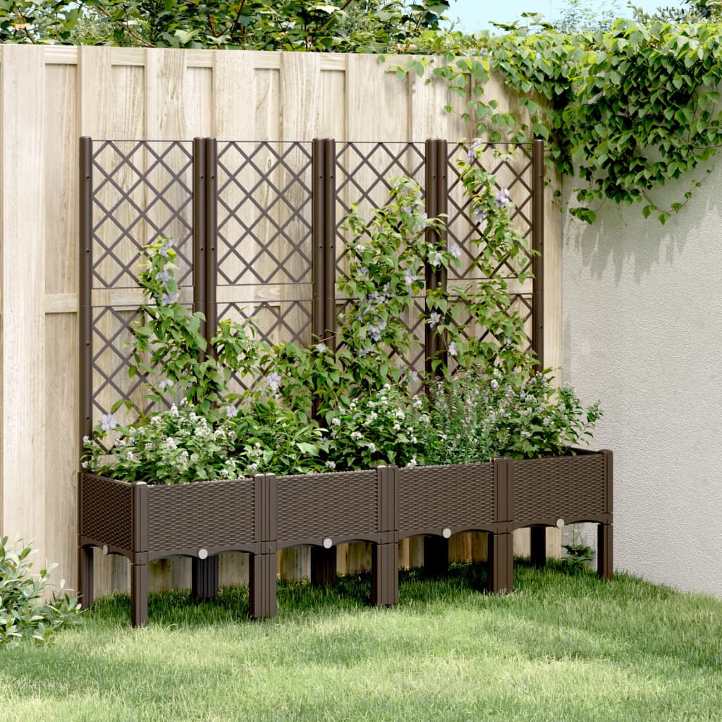 Vidaxx plantekasse med espalier 160x40x142 cm polypropylen brun