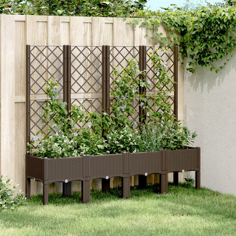Vidaxx plantekasse med espalier 160x40x142 cm polypropylen brun