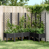 Vidaxx plantekasse med espalier 160x120x142 cm polypropylen sort