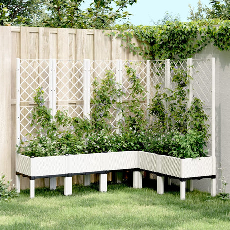 Vidaxx plantekasse med espalier 160x120x142 cm polypropylen hvid