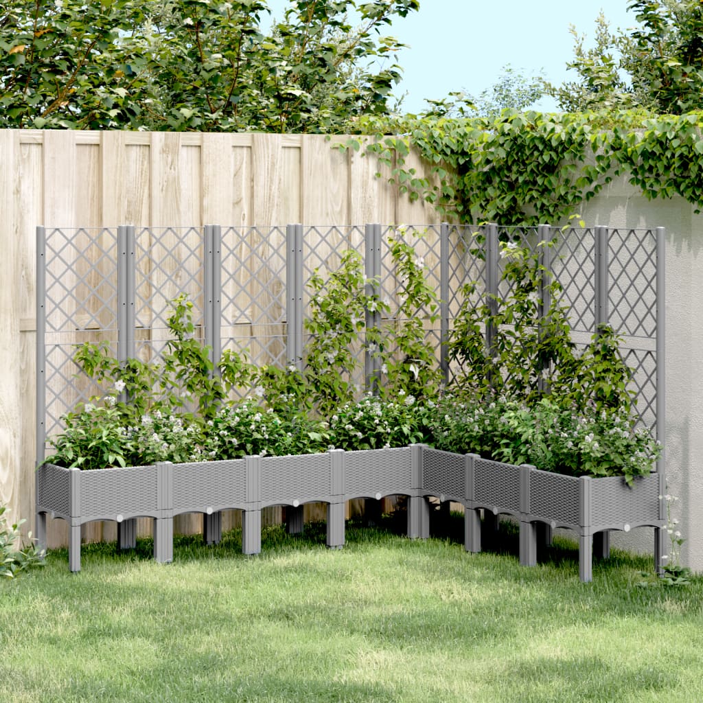 Vidaxx plantekasse med espalier 200x160x142 cm polypropylen lysegrå