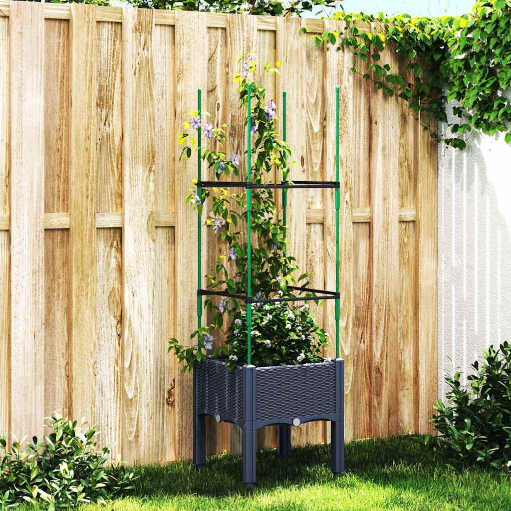 Vidaxx plantekasse med espalier 40x40x142,5 cm polypropylen blå-grå