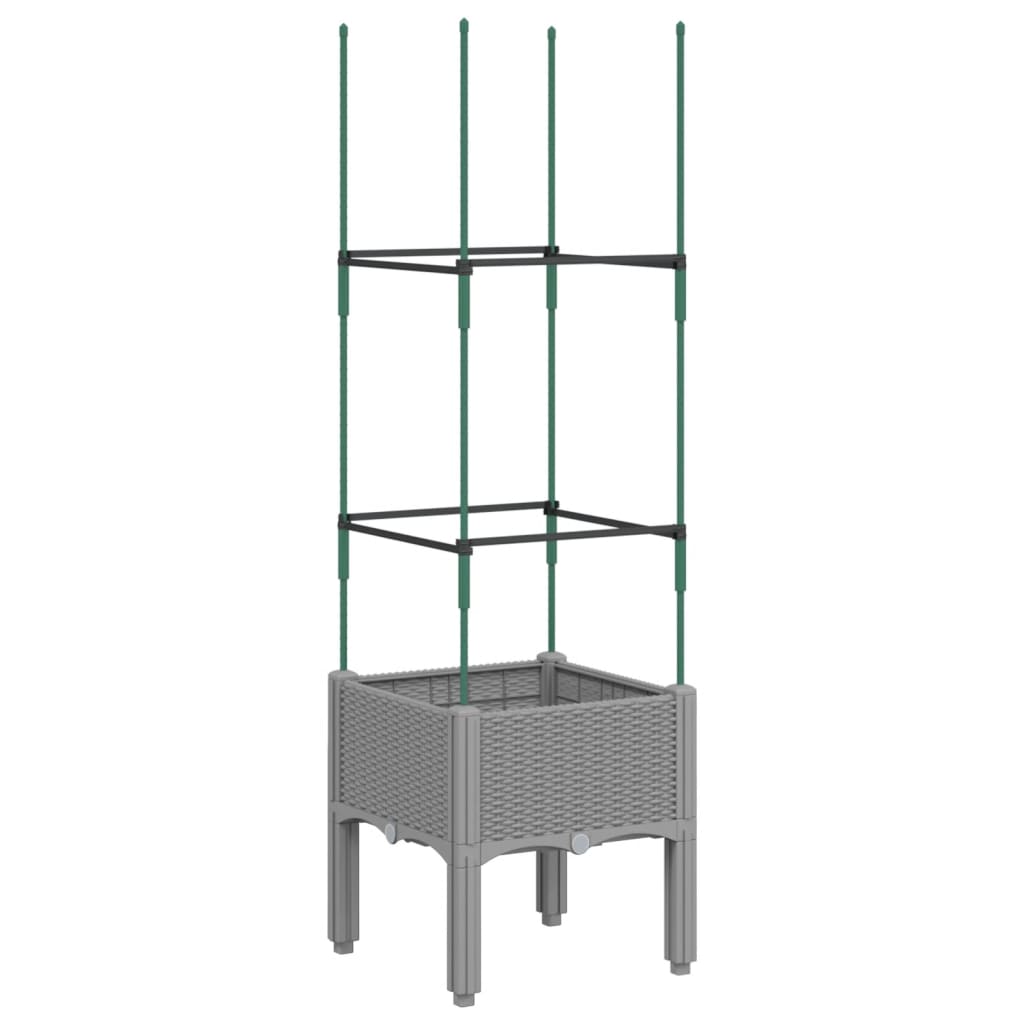 Vidaxx plantekasse med espalier 40x40x142,5 cm polypropylen lysegrå