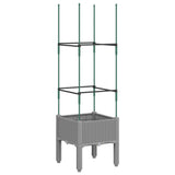 Vidaxx plantekasse med espalier 40x40x142,5 cm polypropylen lysegrå