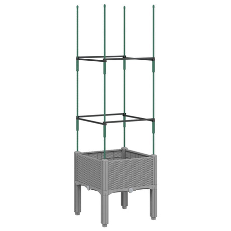 Vidaxx plantekasse med espalier 40x40x142,5 cm polypropylen lysegrå