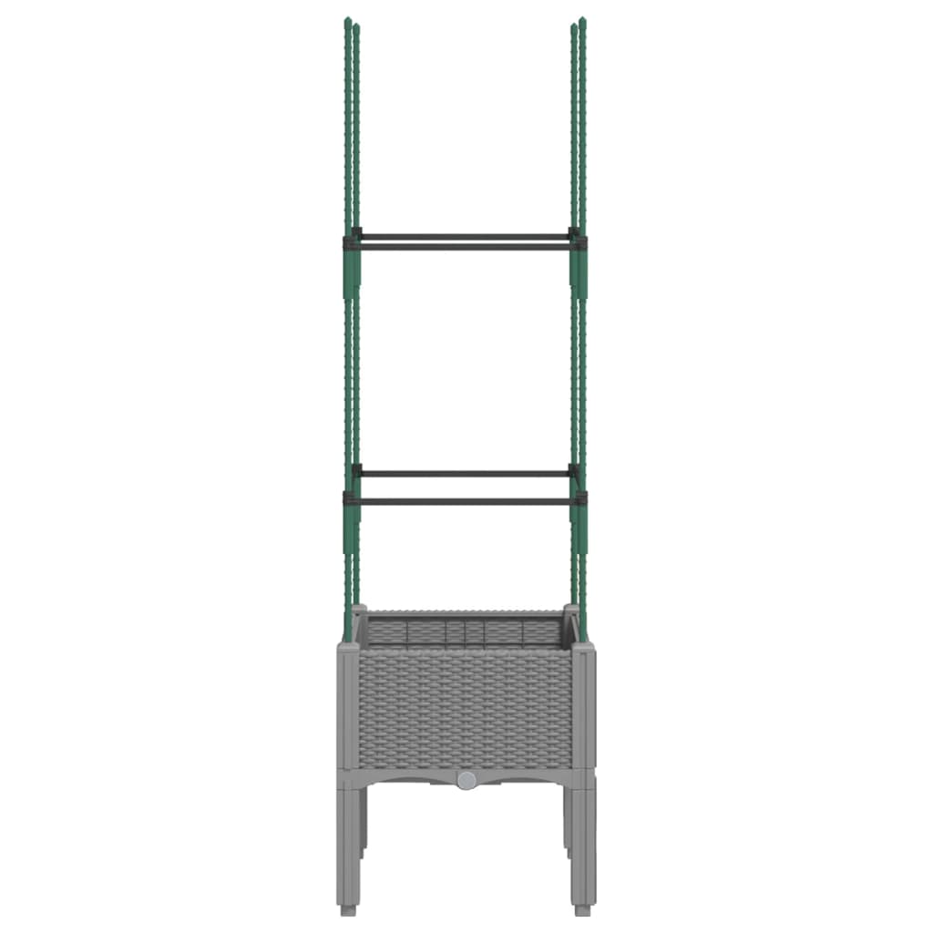 Vidaxx plantekasse med espalier 40x40x142,5 cm polypropylen lysegrå
