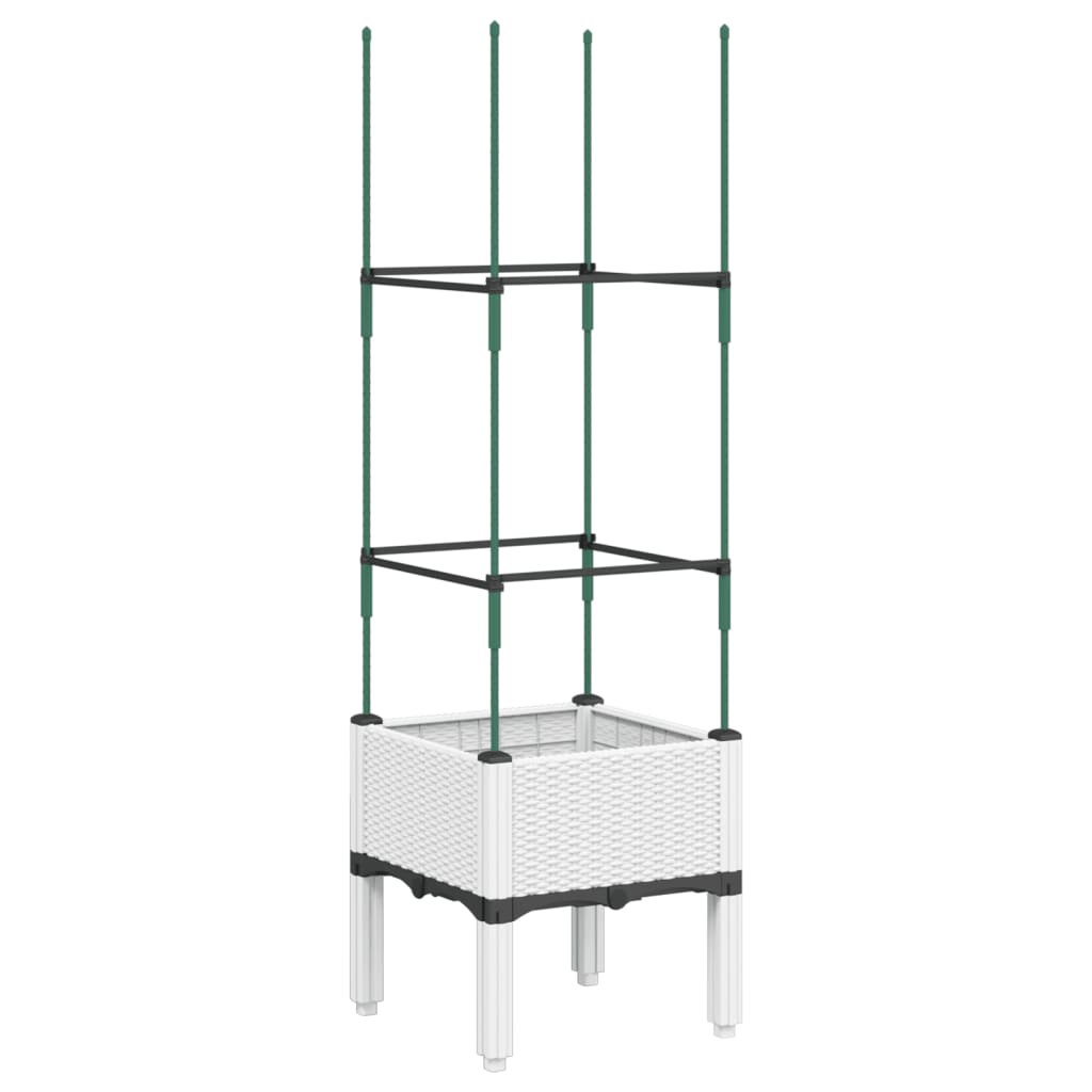 Vidaxx plantekasse med espalier 40x40x142,5 cm polypropylen hvid