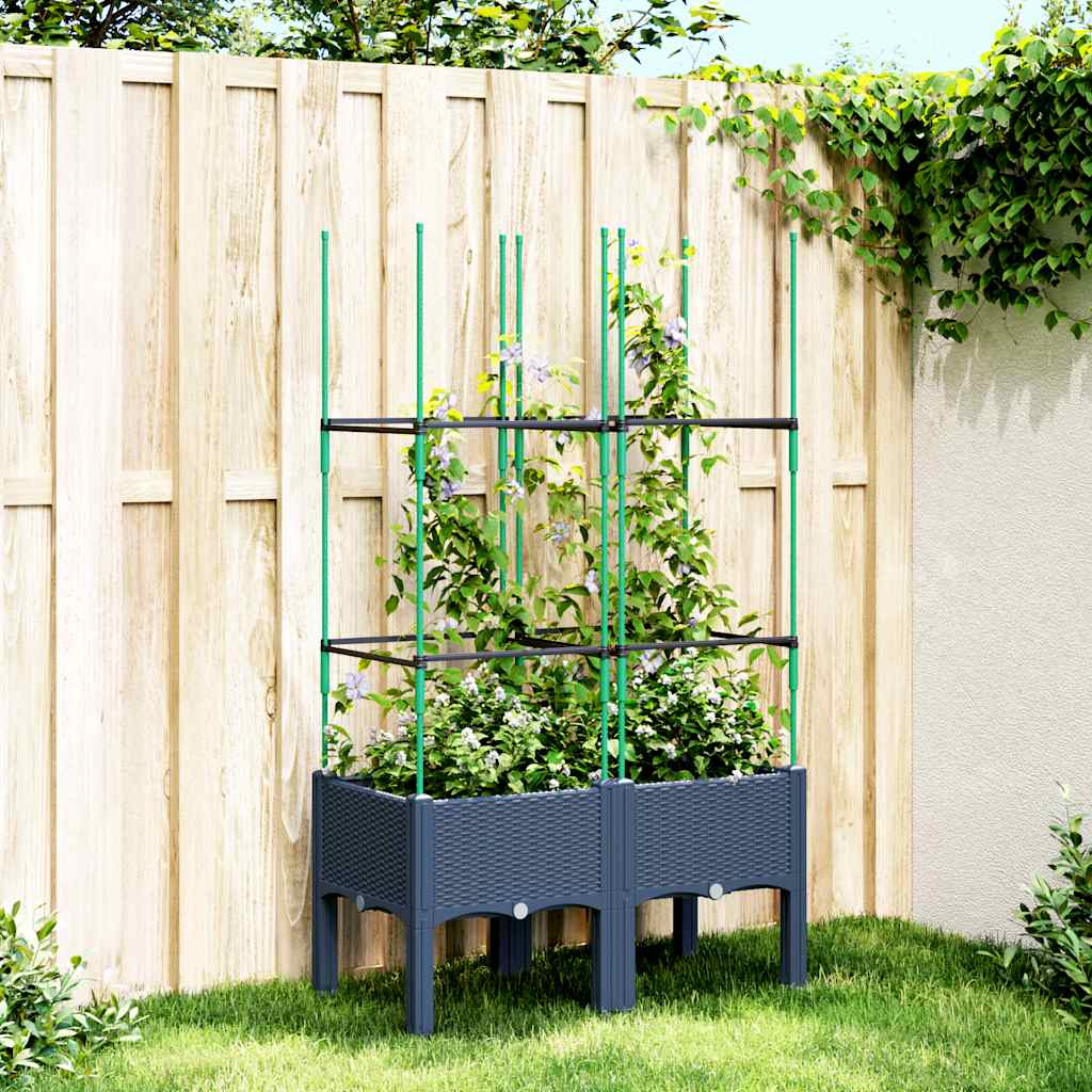 Vidaxx plantekasse med espalier 80x40x142,5 cm polypropylen blå-grå