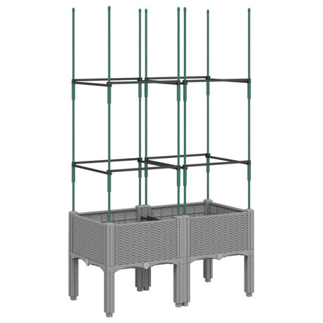 Vidaxx plantekasse med espalier 80x40x142,5 cm polypropylen lysegrå