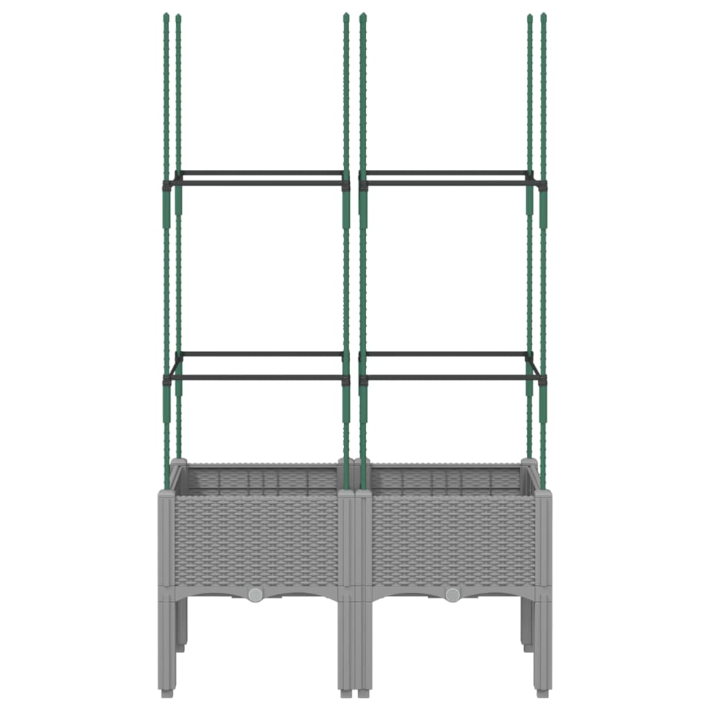 Vidaxx plantekasse med espalier 80x40x142,5 cm polypropylen lysegrå