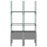Vidaxx plantekasse med espalier 80x40x142,5 cm polypropylen lysegrå