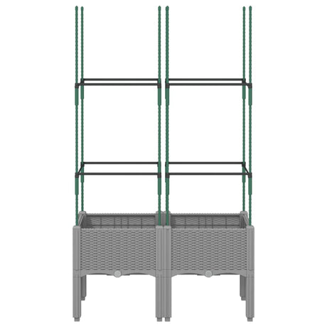 Vidaxx plantekasse med espalier 80x40x142,5 cm polypropylen lysegrå