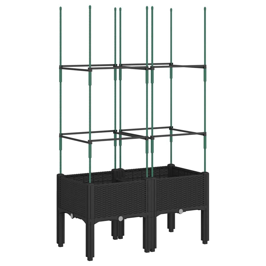 Vidaxx plantekasse med espalier 80x40x142,5 cm polypropylen sort