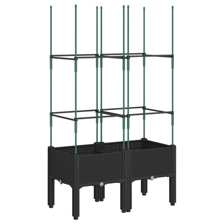 Vidaxx plantekasse med espalier 80x40x142,5 cm polypropylen sort
