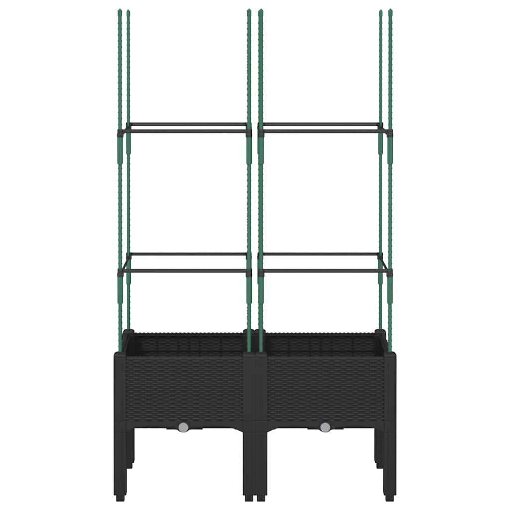 Vidaxx plantekasse med espalier 80x40x142,5 cm polypropylen sort