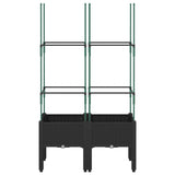 Vidaxx plantekasse med espalier 80x40x142,5 cm polypropylen sort