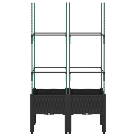 Vidaxx plantekasse med espalier 80x40x142,5 cm polypropylen sort