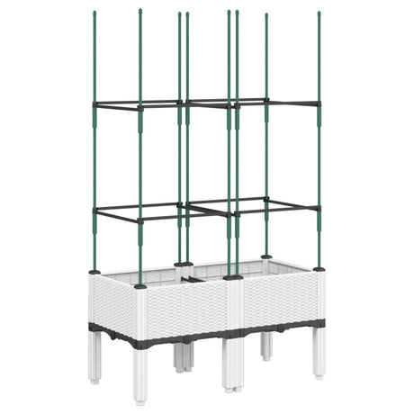 Vidaxx plantekasse med espalier 80x40x142,5 cm polypropylen hvid