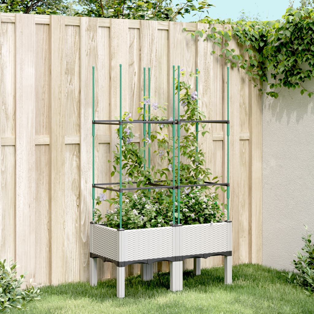 Vidaxx plantekasse med espalier 80x40x142,5 cm polypropylen hvid