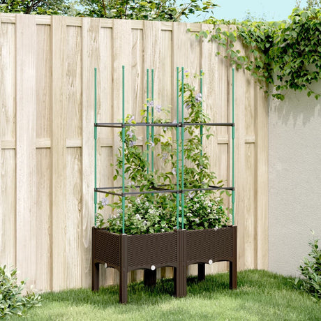 Vidaxx plantekasse med espalier 80x40x142,5 cm polypropylen brun