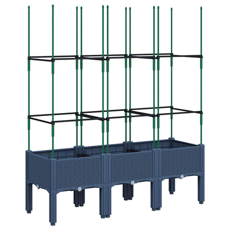 Vidaxx plantekasse med espalier 120x40x142,5 cm polypropylen blå-grå