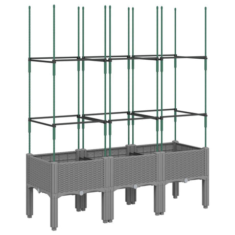 Vidaxx plantekasse med espalier 120x40x142,5 cm polypropylen lysegrå