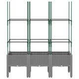 Vidaxx plantekasse med espalier 120x40x142,5 cm polypropylen lysegrå