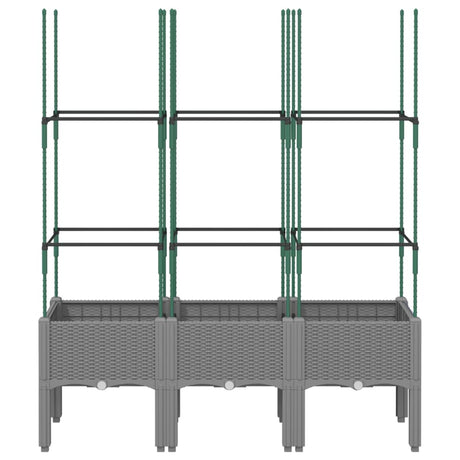 Vidaxx plantekasse med espalier 120x40x142,5 cm polypropylen lysegrå