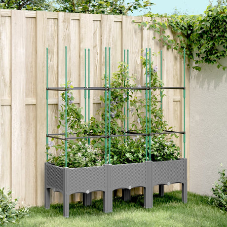 Vidaxx plantekasse med espalier 120x40x142,5 cm polypropylen lysegrå