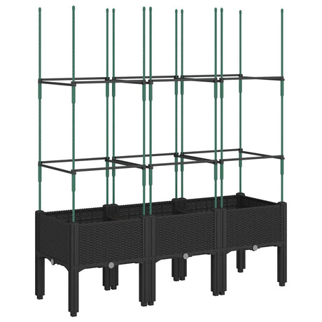Vidaxx plantekasse med espalier 120x40x142,5 cm polypropylen sort