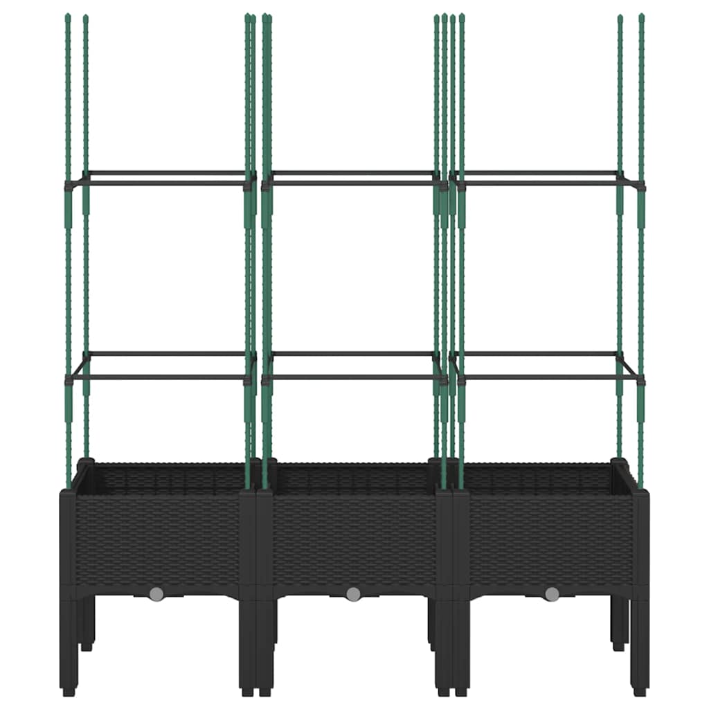 Vidaxx plantekasse med espalier 120x40x142,5 cm polypropylen sort