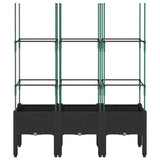 Vidaxx plantekasse med espalier 120x40x142,5 cm polypropylen sort