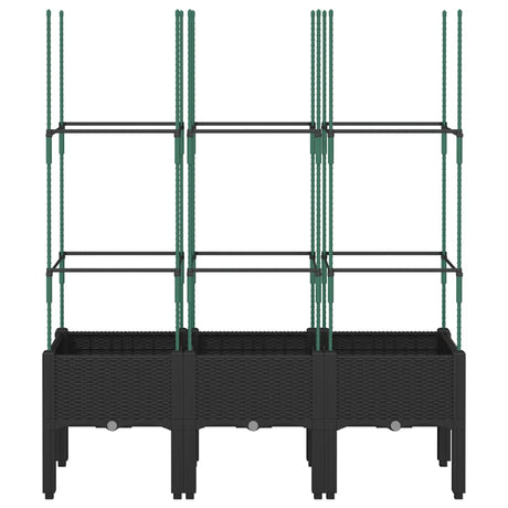 Vidaxx plantekasse med espalier 120x40x142,5 cm polypropylen sort