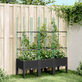 Vidaxx plantekasse med espalier 120x40x142,5 cm polypropylen sort