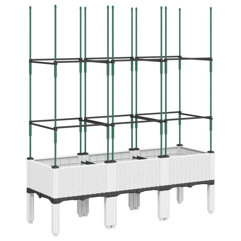Vidaxx plantekasse med espalier 120x40x142,5 cm polypropylen hvid