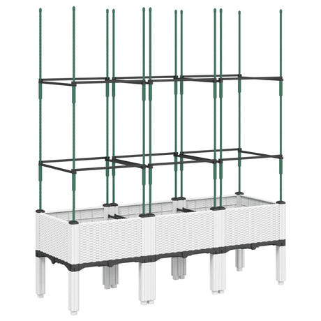 Vidaxx plantekasse med espalier 120x40x142,5 cm polypropylen hvid
