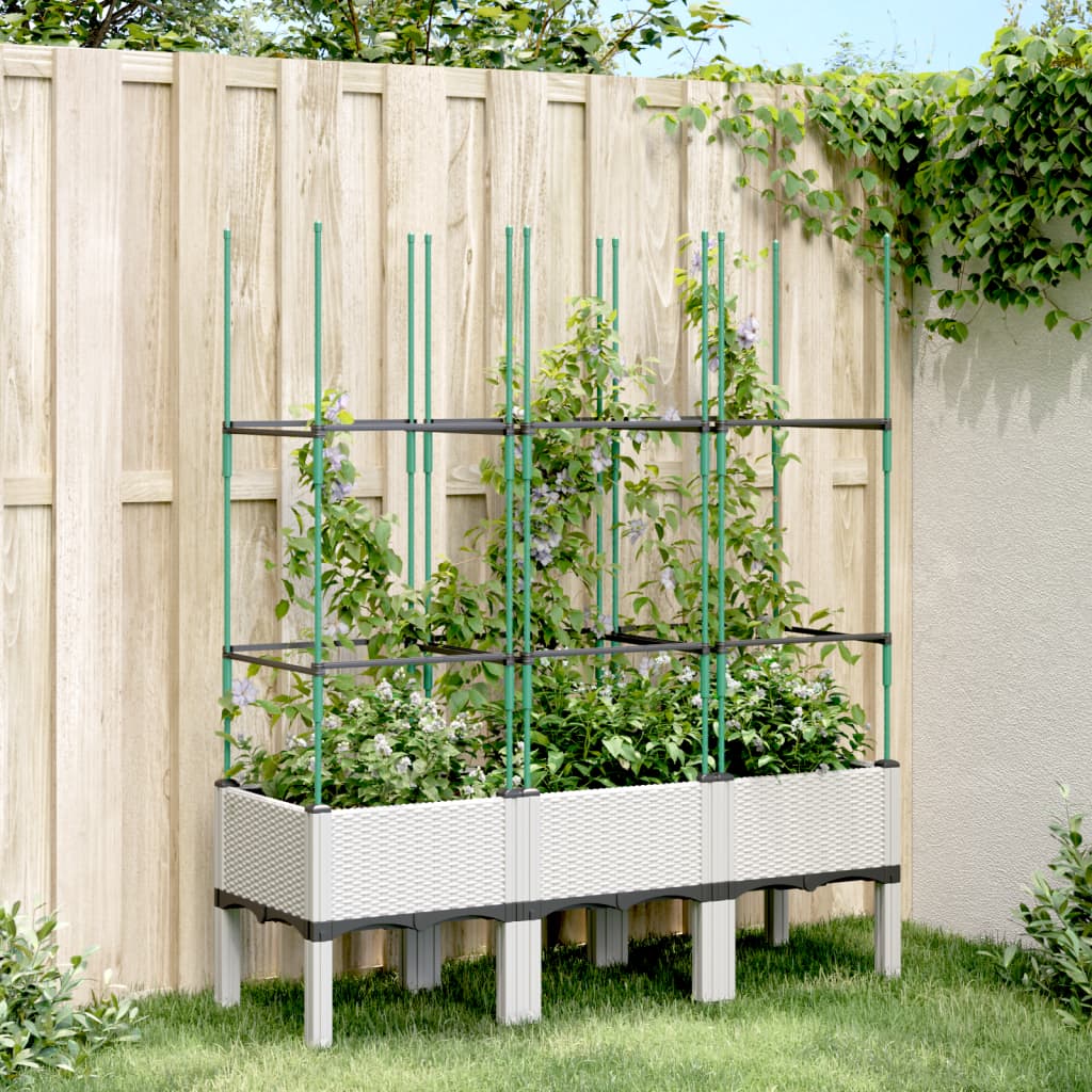 Vidaxx plantekasse med espalier 120x40x142,5 cm polypropylen hvid