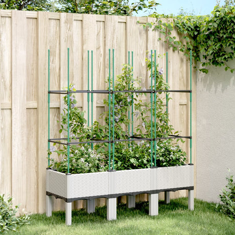 Vidaxx plantekasse med espalier 120x40x142,5 cm polypropylen hvid