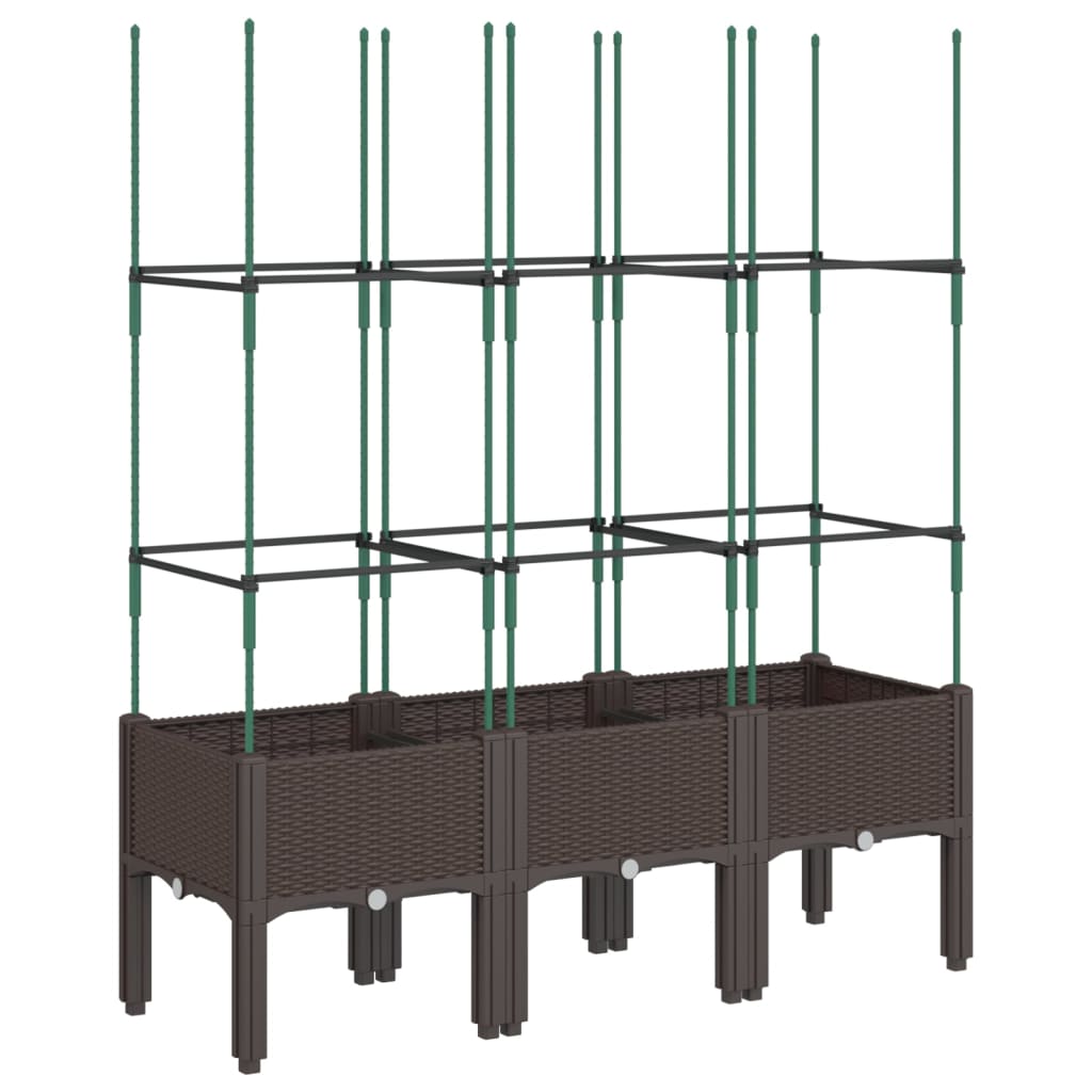 Vidaxx plantekasse med espalier 120x40x142,5 cm polypropylen brun