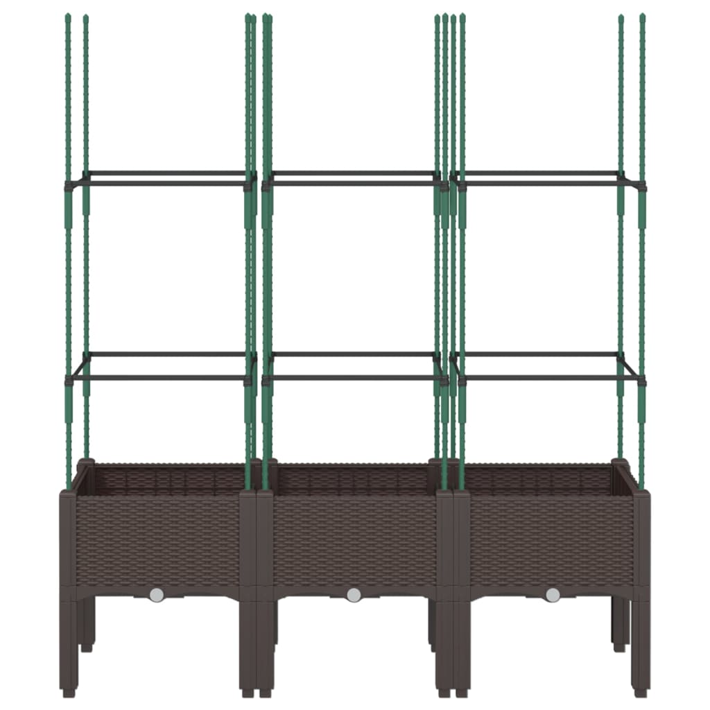 Vidaxx plantekasse med espalier 120x40x142,5 cm polypropylen brun