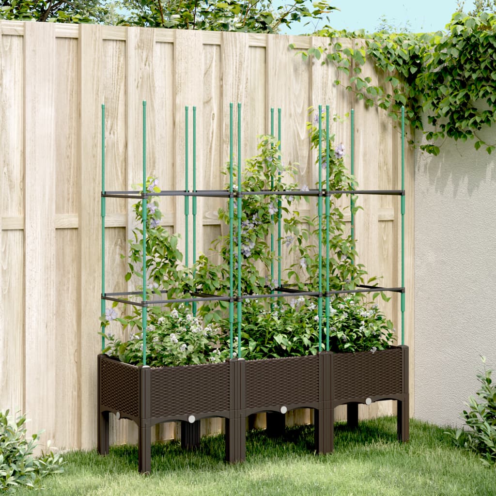 Vidaxx plantekasse med espalier 120x40x142,5 cm polypropylen brun
